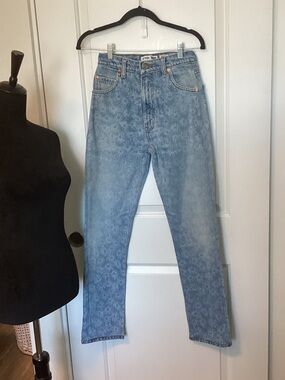 Re/Done Light Blue Daisy Floral-Print Straight Jeans23